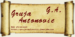 Gruja Antonović vizit kartica